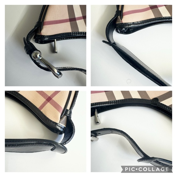 Burberry Black and Cream Checkered Hobo Bag - Picture 11 of 15